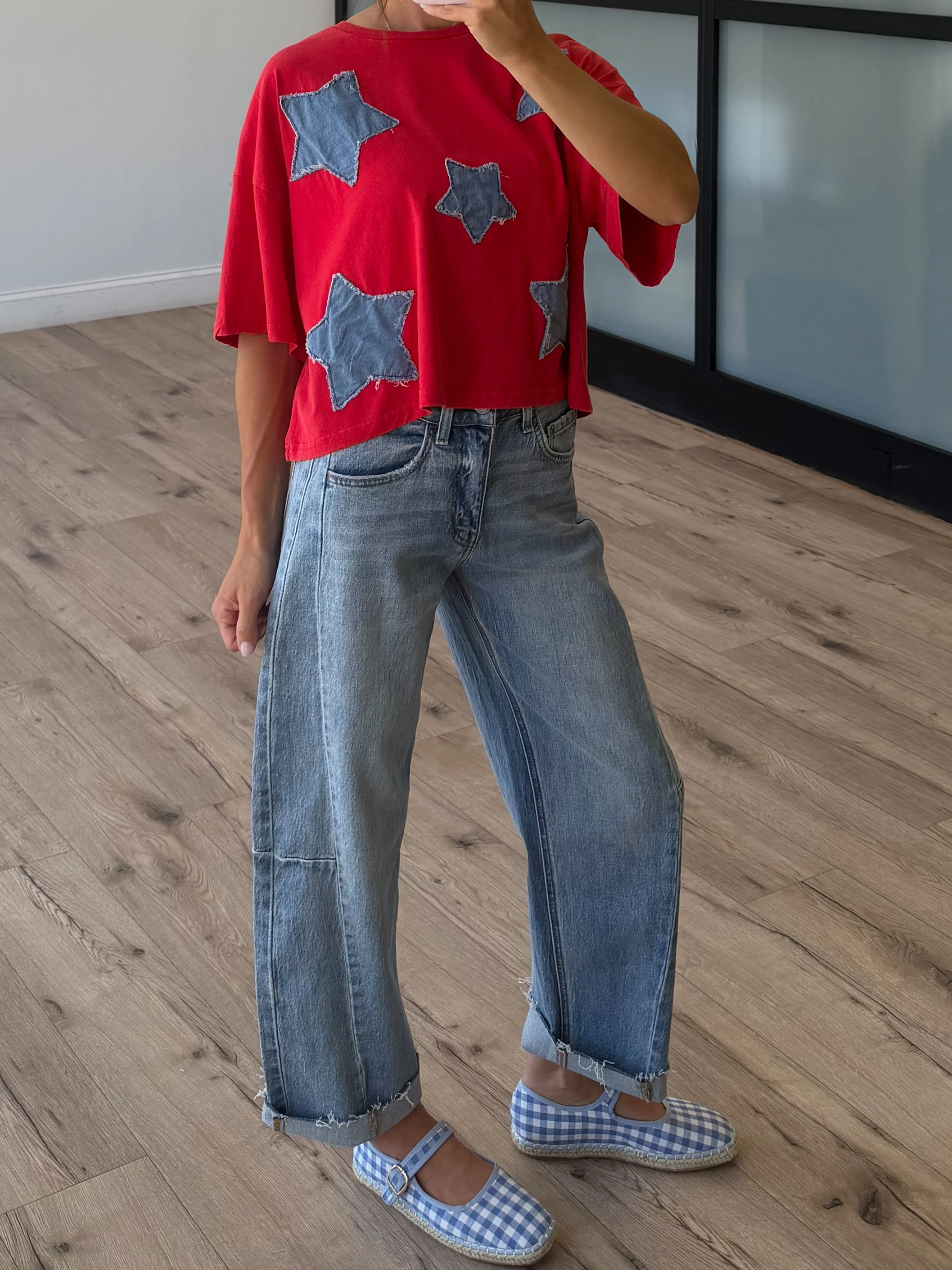 Starburst Patch Tee | Cherry - Image 3