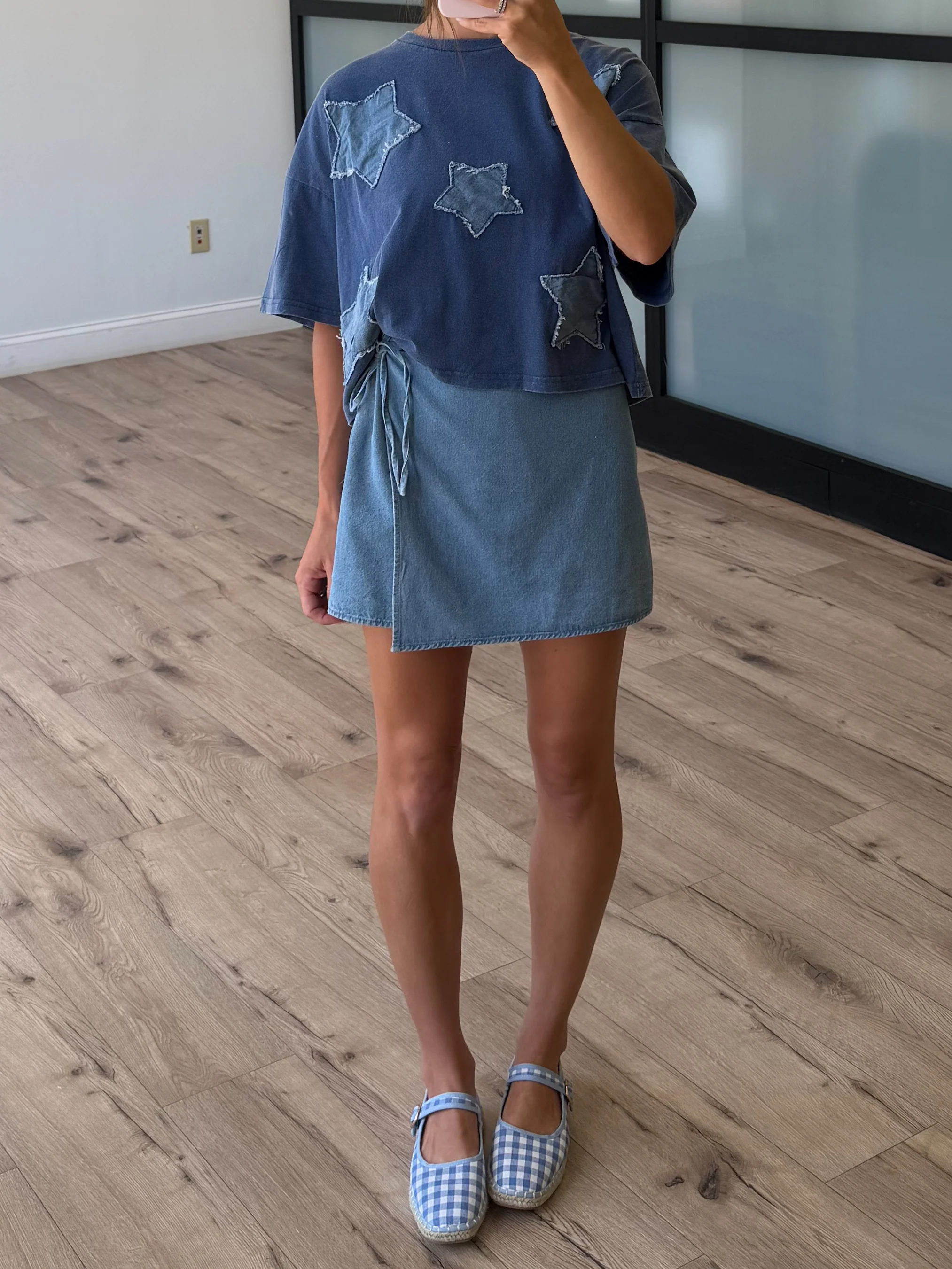 Starburst Patch Tee | Stone Blue - Image 3