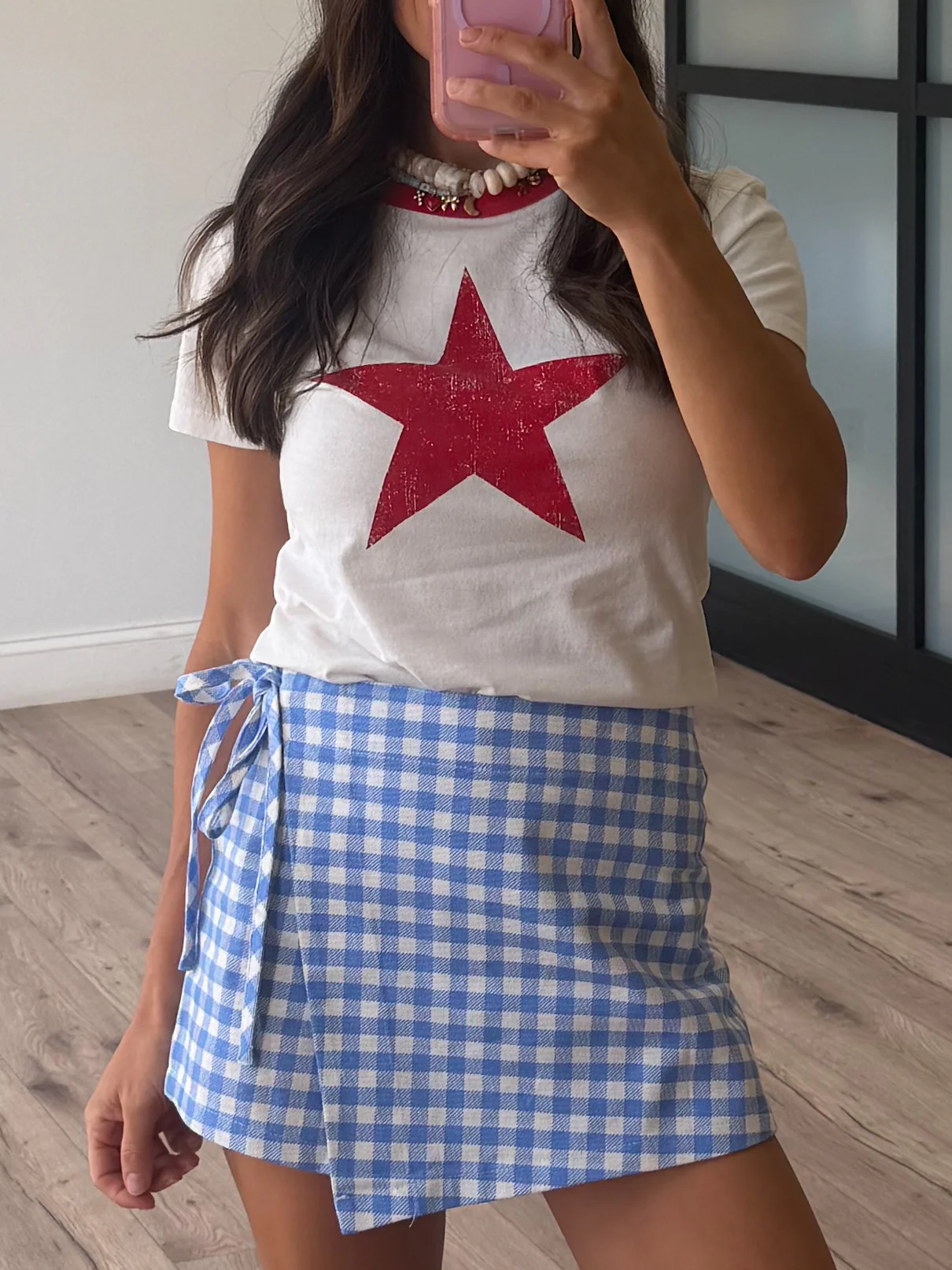 Seaside Gingham Wrap Skort - Image 2