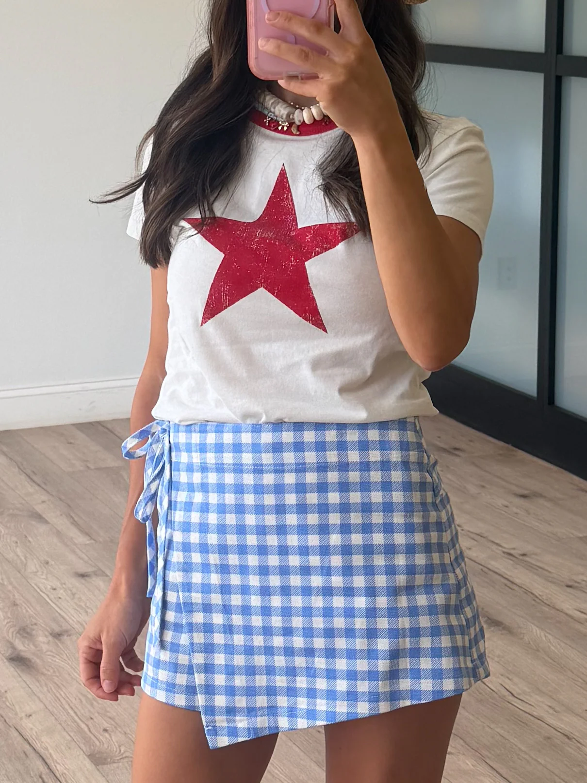 Seaside Gingham Wrap Skort - Image 5