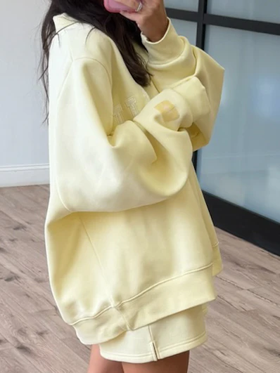 "TALULAH" Mock Neck Sweatshirt | Lemon | +Plus Available - Image 8