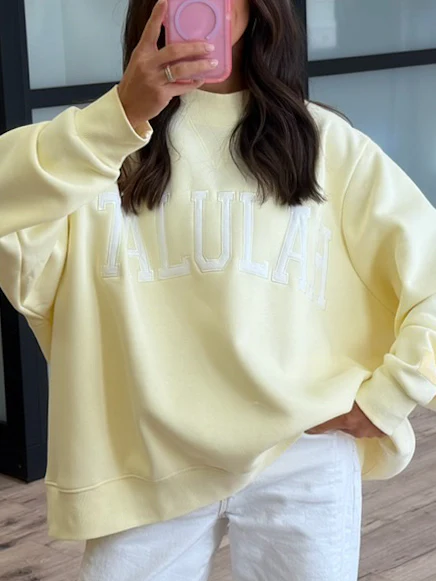 "TALULAH" Mock Neck Sweatshirt | Lemon | +Plus Available - Image 9