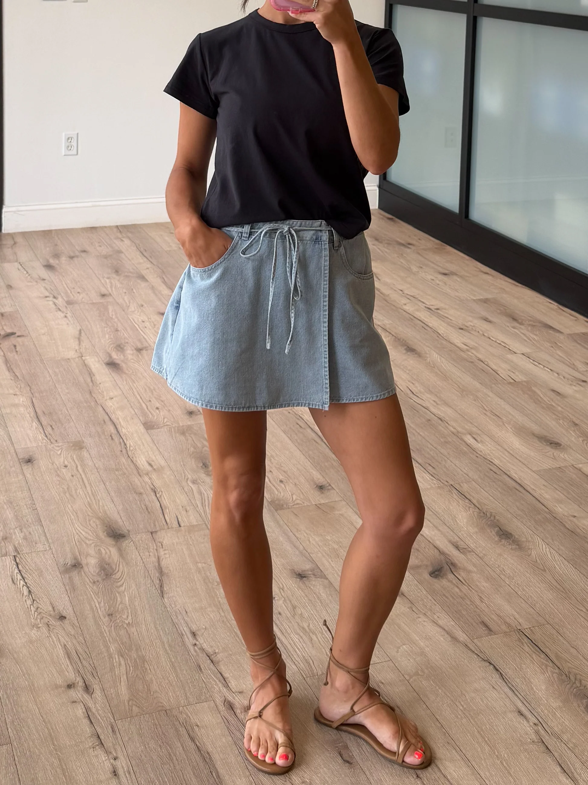 Taylor Overlap Denim Skort - Image 6