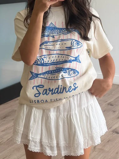 "Sardines" Oversized Graphic Tee - Image 2