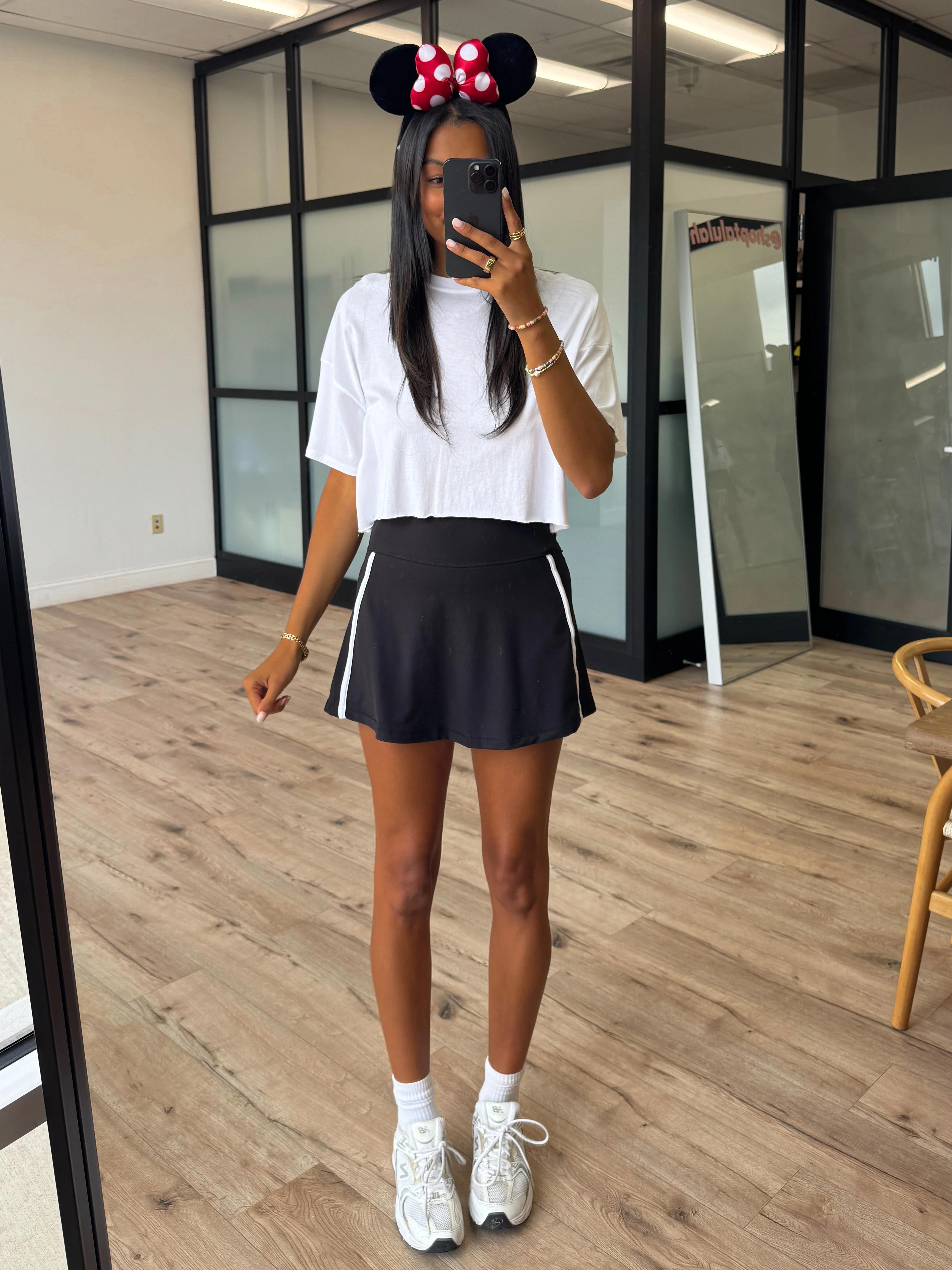 Varsity Stride Butter Soft Skort | Black | RESTOCK - Image 11