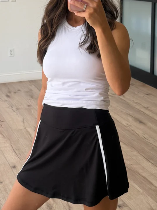 Varsity Stride Butter Soft Skort | Black | RESTOCK - Image 2