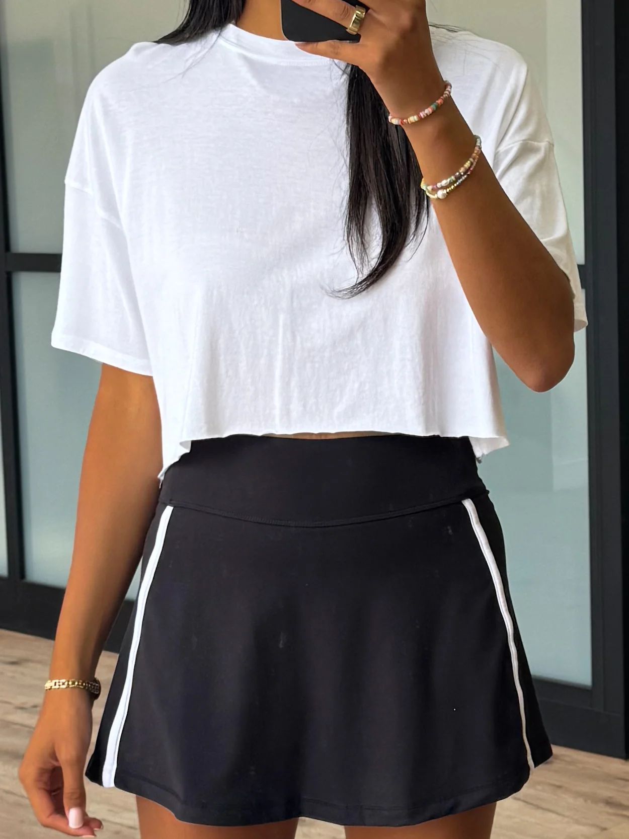 Varsity Stride Butter Soft Skort | Black | RESTOCK - Image 9