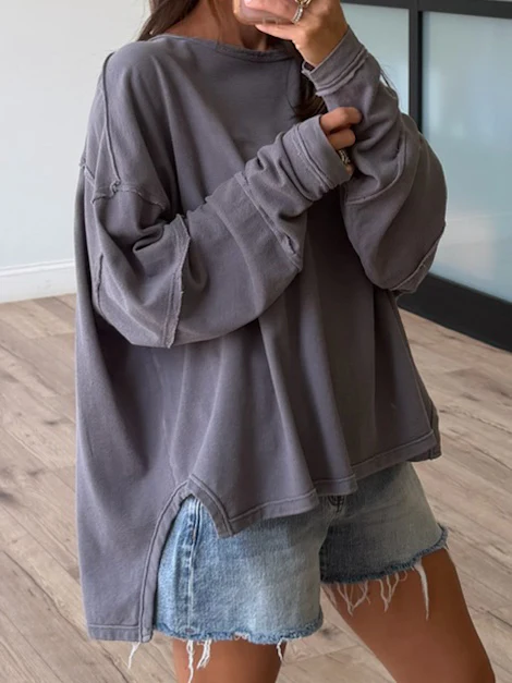 Wave Catcher Oversized Top | Charcoal - Image 4