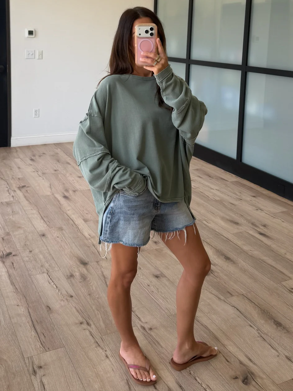 Wave Catcher Oversized Top | Evergreen - Image 3