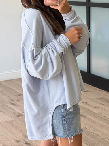 Wave Catcher Oversized Top | Powder Blue - Image 2