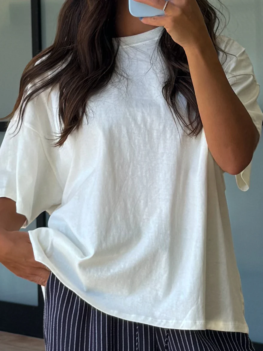 Westport Oversized Tee | Cream - Image 7