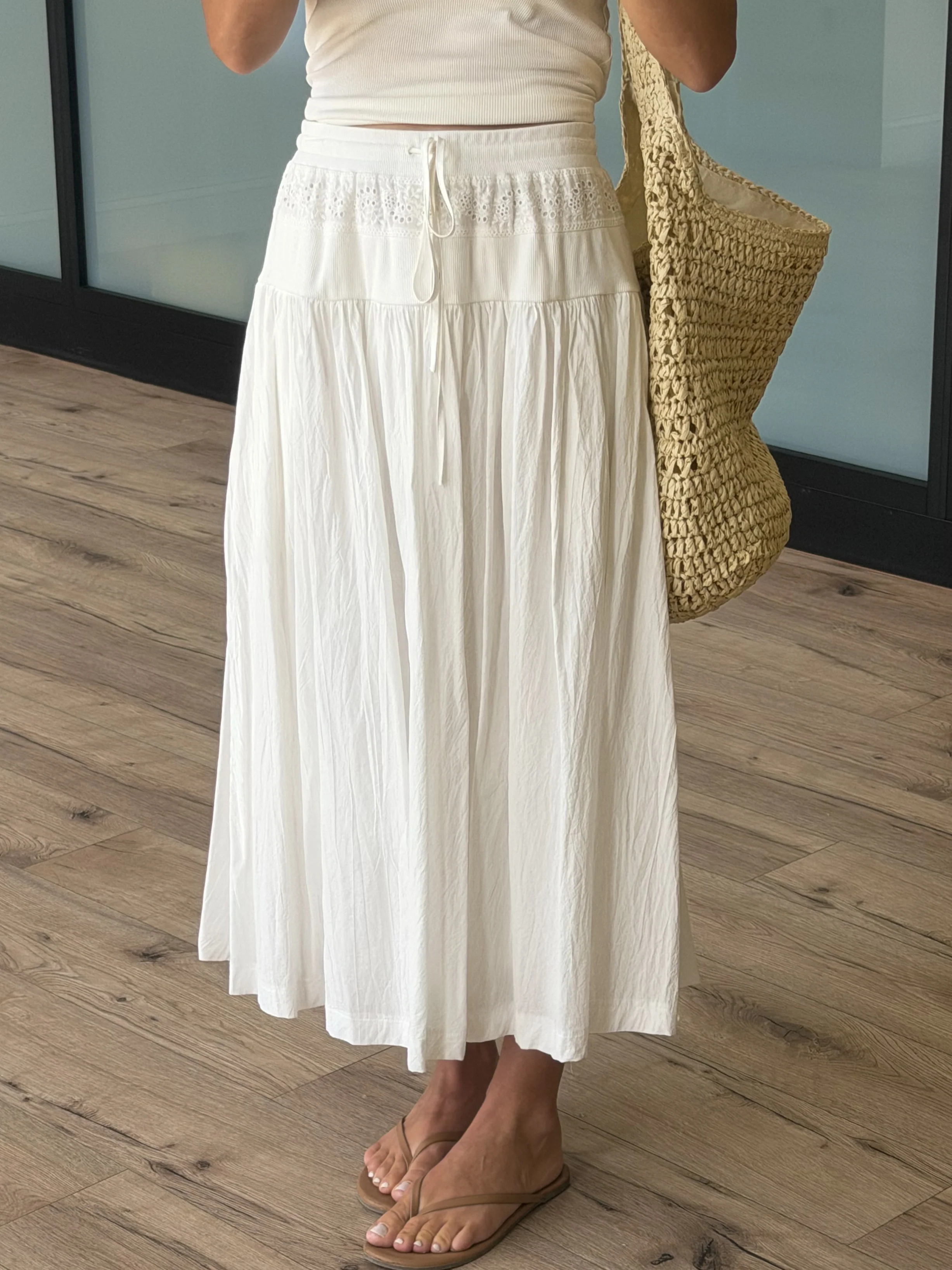 Zaya Eyelet Drawstring Skirt
